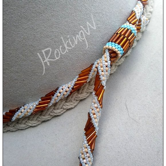 JRW Hand Made Cowboy  Brown Baby Blue Hat Band main image 5